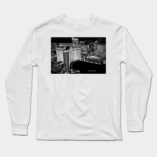 Vegas - Monte Carlo - Black and White Long Sleeve T-Shirt